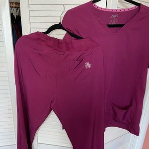 Heart soul (wine color) scrubs, medium and medium tall